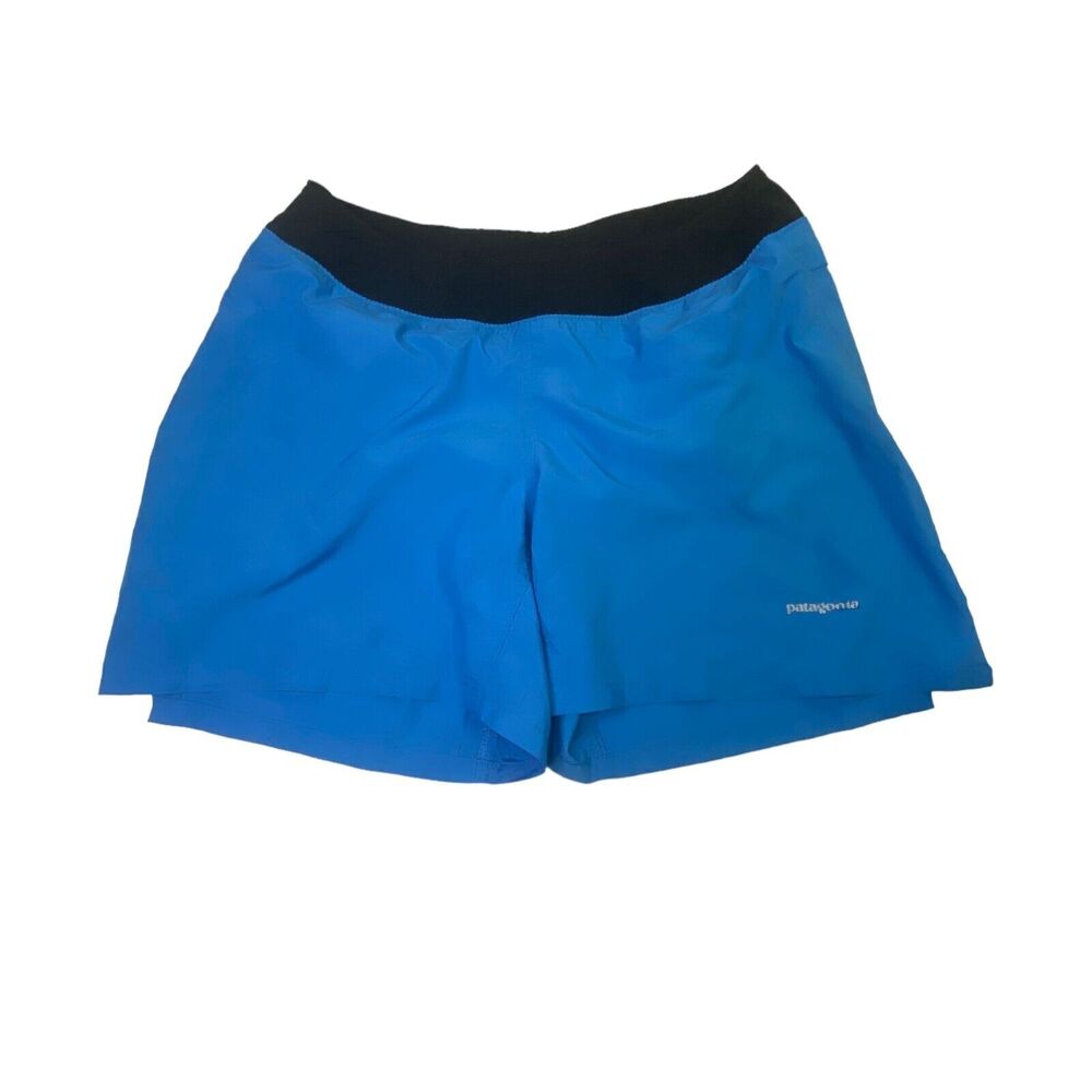 Patagonia Strider Pro Shorts Lined Back Pockets 5" Blue Black Women's Size S